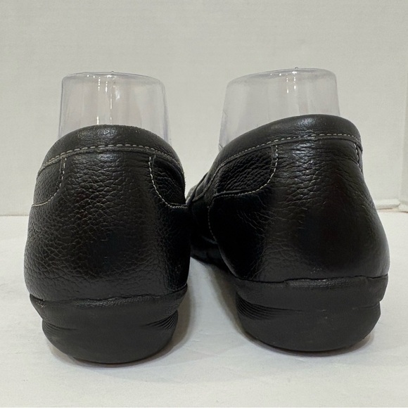 Skechers black leather relaxed fit memory foam slip-on loafers shoes size 8 - Picture 8 of 10